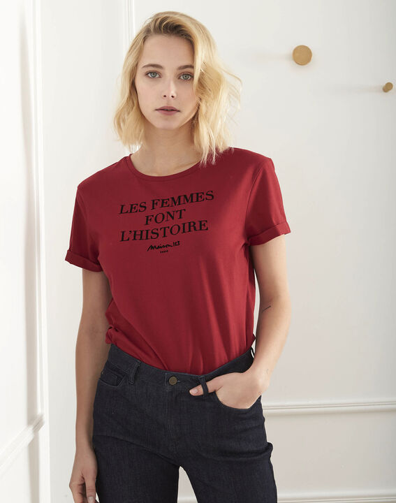 Tee-shirt rouge message Proud | 1-2-3 Tee-shirt rouge message Proud PhotoZ | 1-2-3