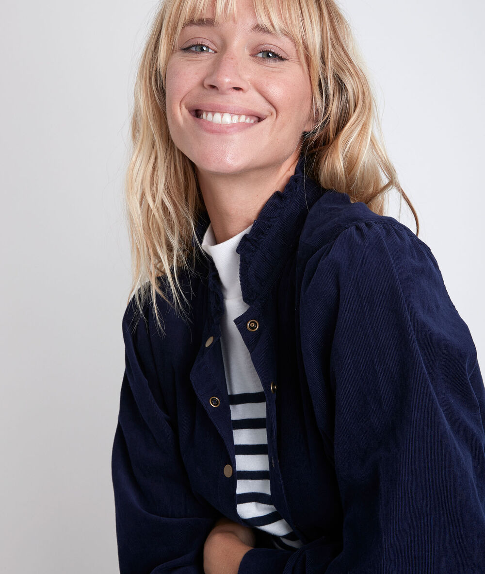Chemise en velours marine jeraldine marine.