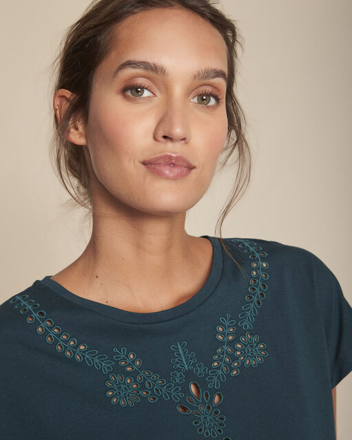 Tee-shirt vert foncé brodé Chypre (1) - Maison 123