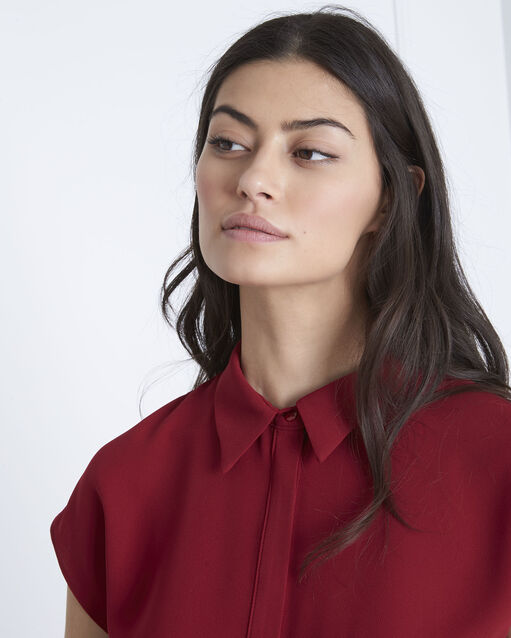 Top rouge droit valerie grenat.