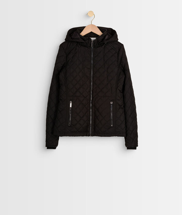 Parka noire à capuche quathy noir.