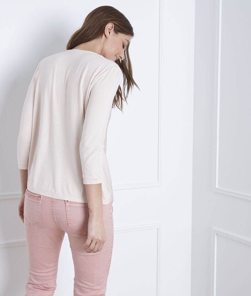 Blouse poudre bimatière cache-coeur vanina poudre.