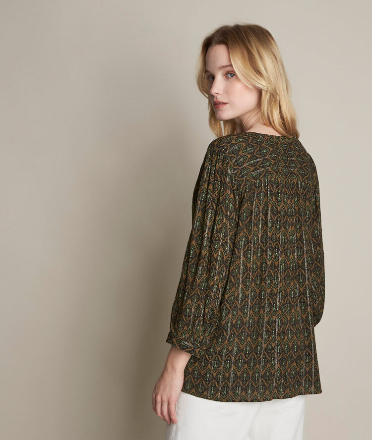 Blouse imprimée elsa vert nil.