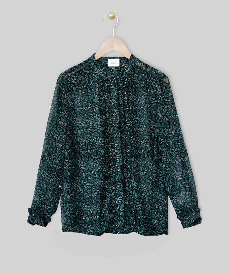 Blouse imprimé feuille maggie cypres.