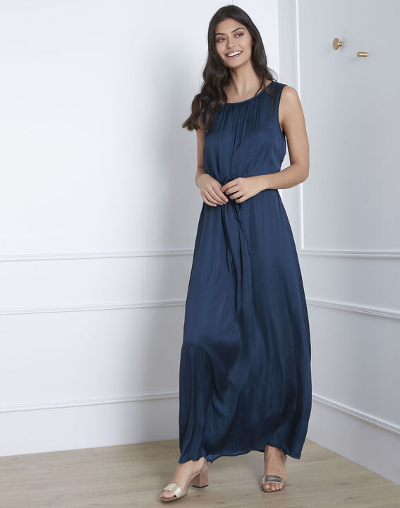Robe vert foncé longue satinée Ivana | 1-2-3 Robe vert foncé longue satinée Ivana PhotoZ | 1-2-3