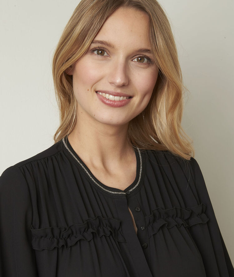 Blouse noire détails fantaisie vitali noir.