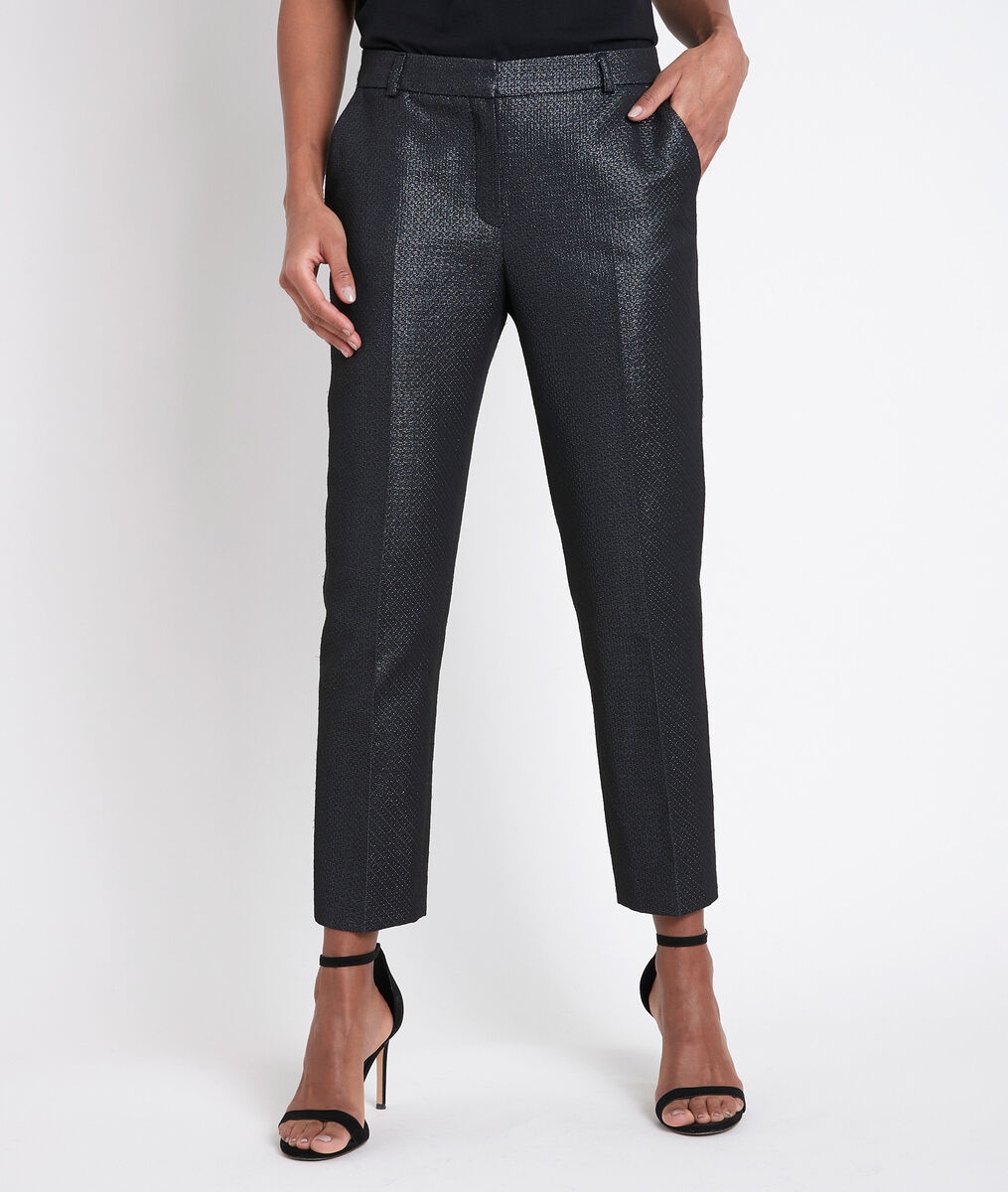 Pantalon cigarette en jacquard Eustache | 1-2-3 Pantalon cigarette en jacquard Eustache PhotoZ | 1-2-3