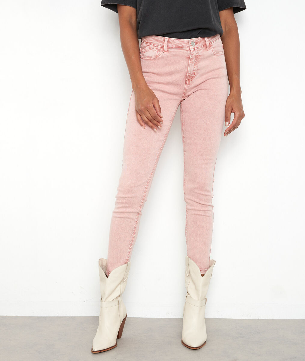 Jean slim en coton rose délavé Nicky | 1-2-3 Jean slim en coton rose délavé Nicky PhotoZ | 1-2-3