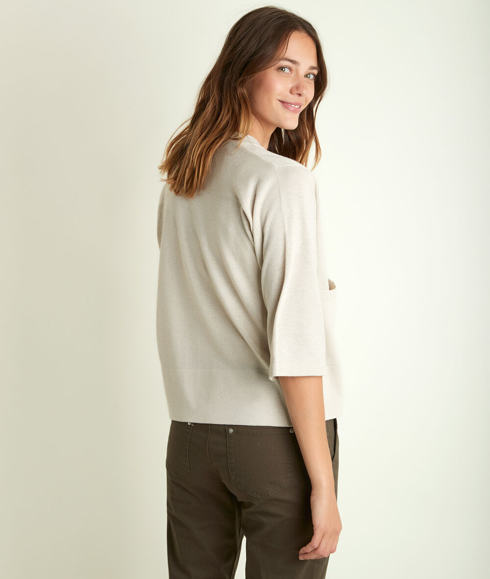 Gilet court brillant reine ecru.