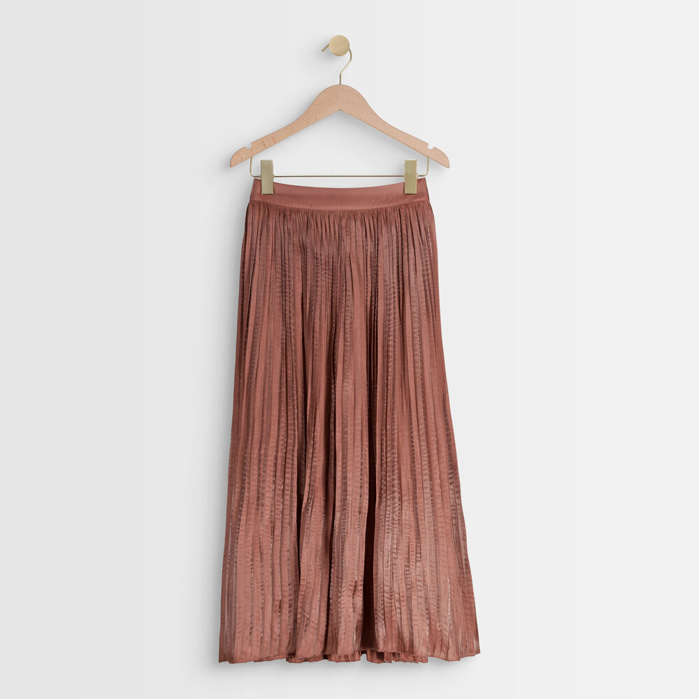 Jupe plissée rose greta bois de rose.