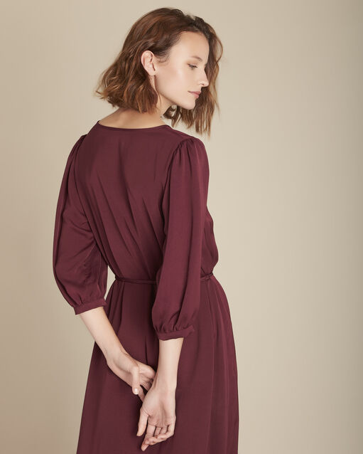 Robe longue grenat fluide ivana grenat.