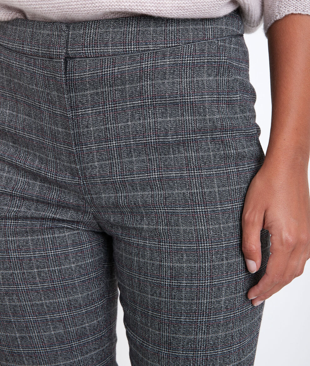 Pantalon cigarette à carreaux harry anthracite.