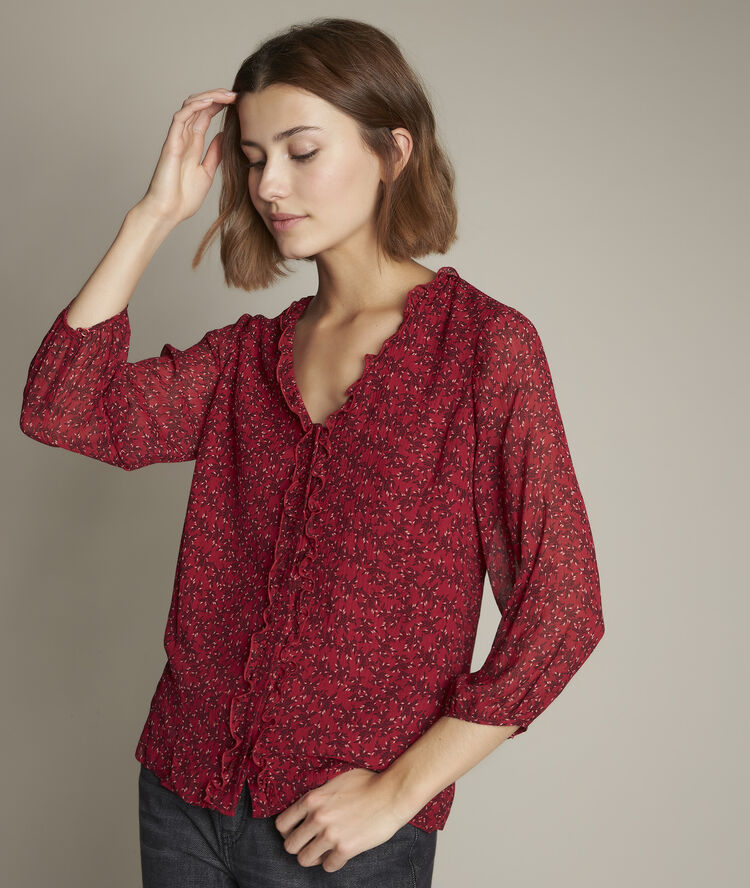 Blouse imprim&eacute;e marie fuchsia clair.