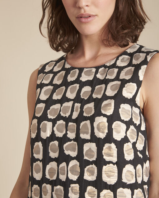 Robe en jacquard imprimé rosa noir.