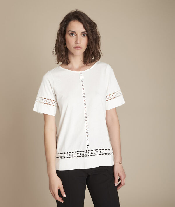 Tee-shirt écru en dentelle Cadix | 1-2-3 Tee-shirt écru en dentelle Cadix PhotoZ | 1-2-3