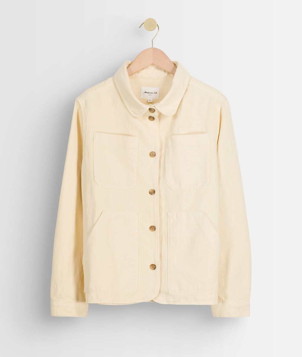 Veste en coton et lin paille romea paille.