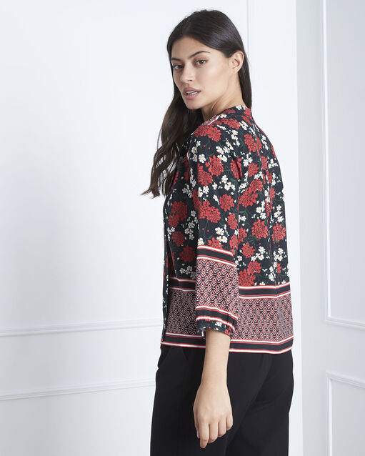 Blouse noire imprimé fleuri vladia noir.