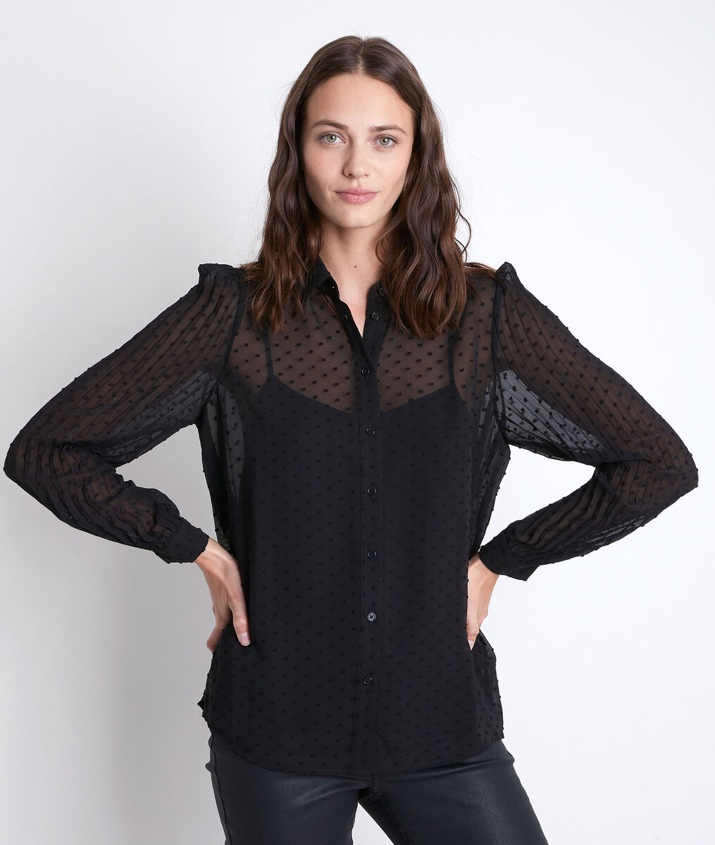 Blouse plissée à plumetis Jany | 1-2-3 Blouse plissée à plumetis Jany PhotoZ | 1-2-3
