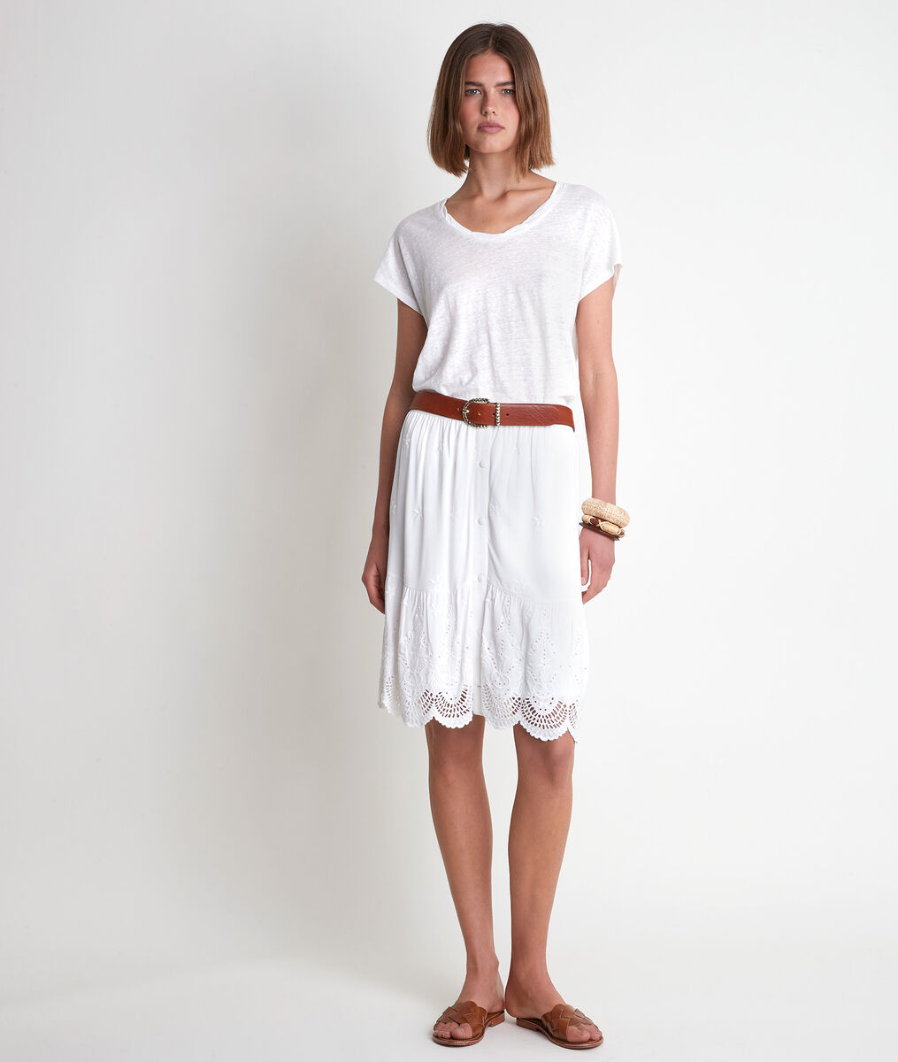 Tee-shirt en lin blanc Icool | 1-2-3 Tee-shirt en lin blanc Icool PhotoZ | 1-2-3