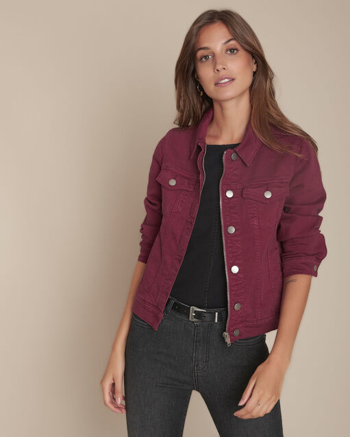 Veste en jean merlot clem bordeaux.