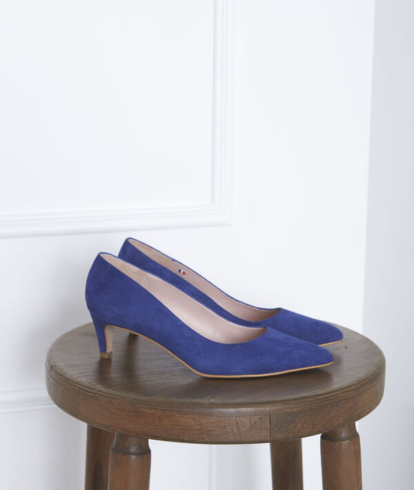 Escarpins bleus en cuir velours Lili | 1-2-3 Escarpins bleus en cuir velours Lili PhotoZ | 1-2-3