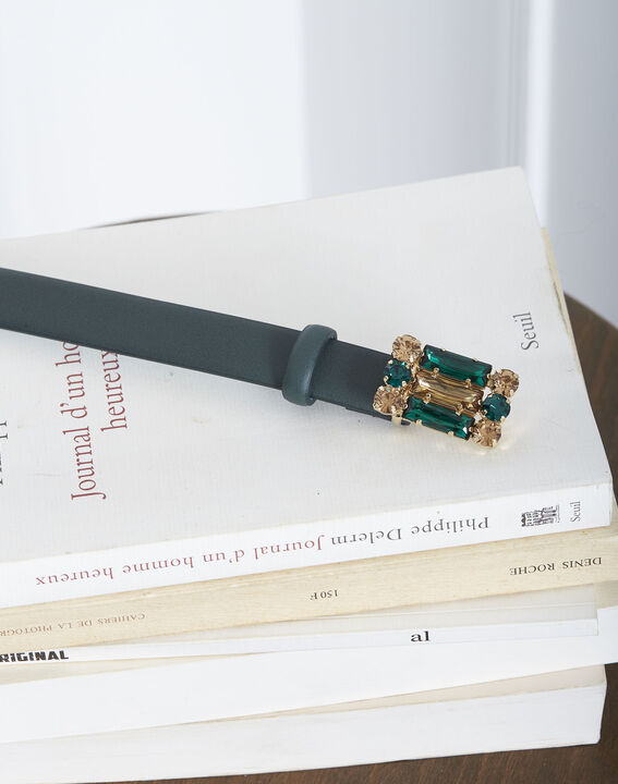 Ceinture verte en cuir boucle fantaisie Kristen | 1-2-3 Ceinture verte en cuir boucle fantaisie Kristen PhotoZ | 1-2-3