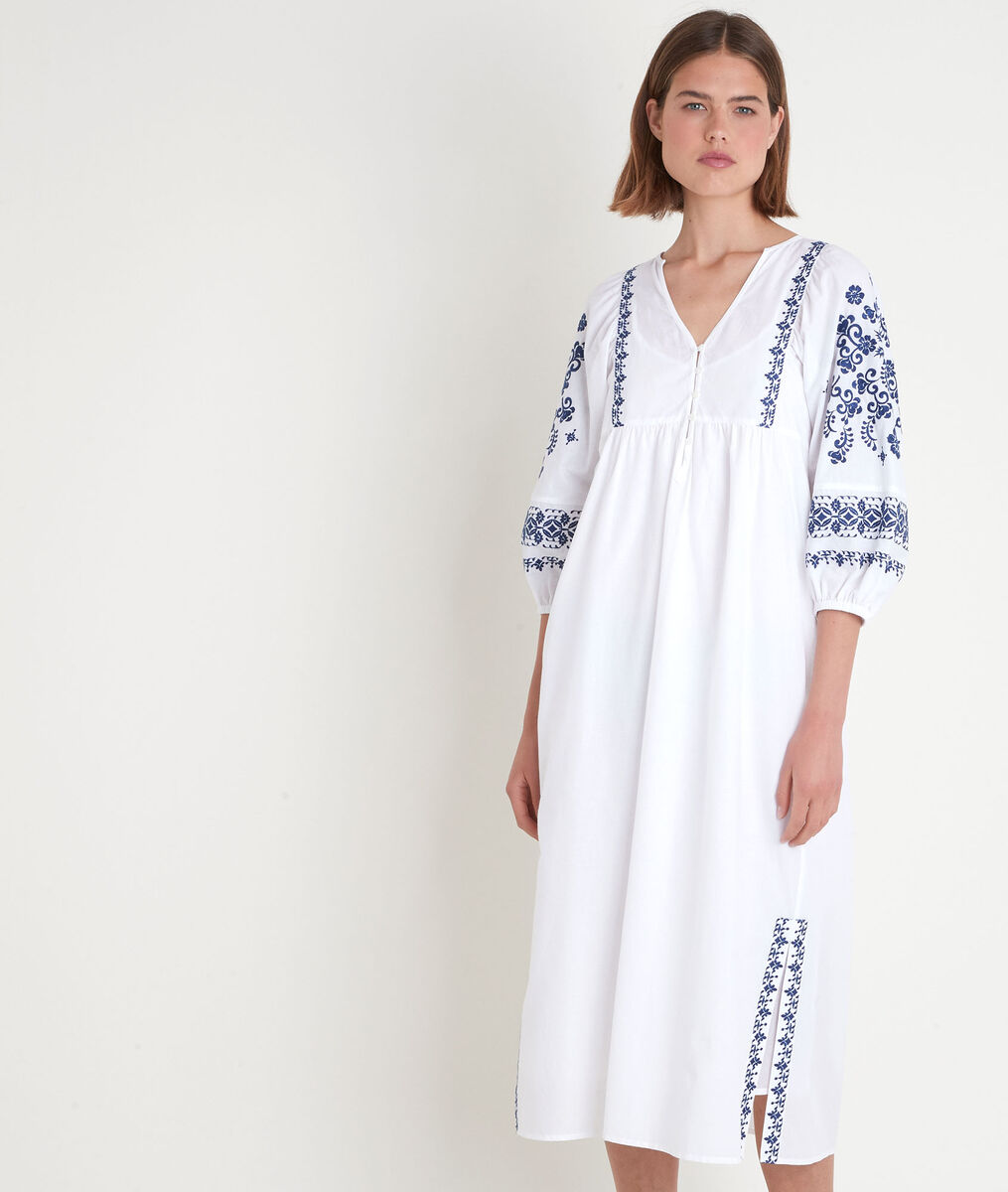 Robe longue brodée blanche Sophie | 1-2-3 Robe longue brodée blanche Sophie PhotoZ | 1-2-3