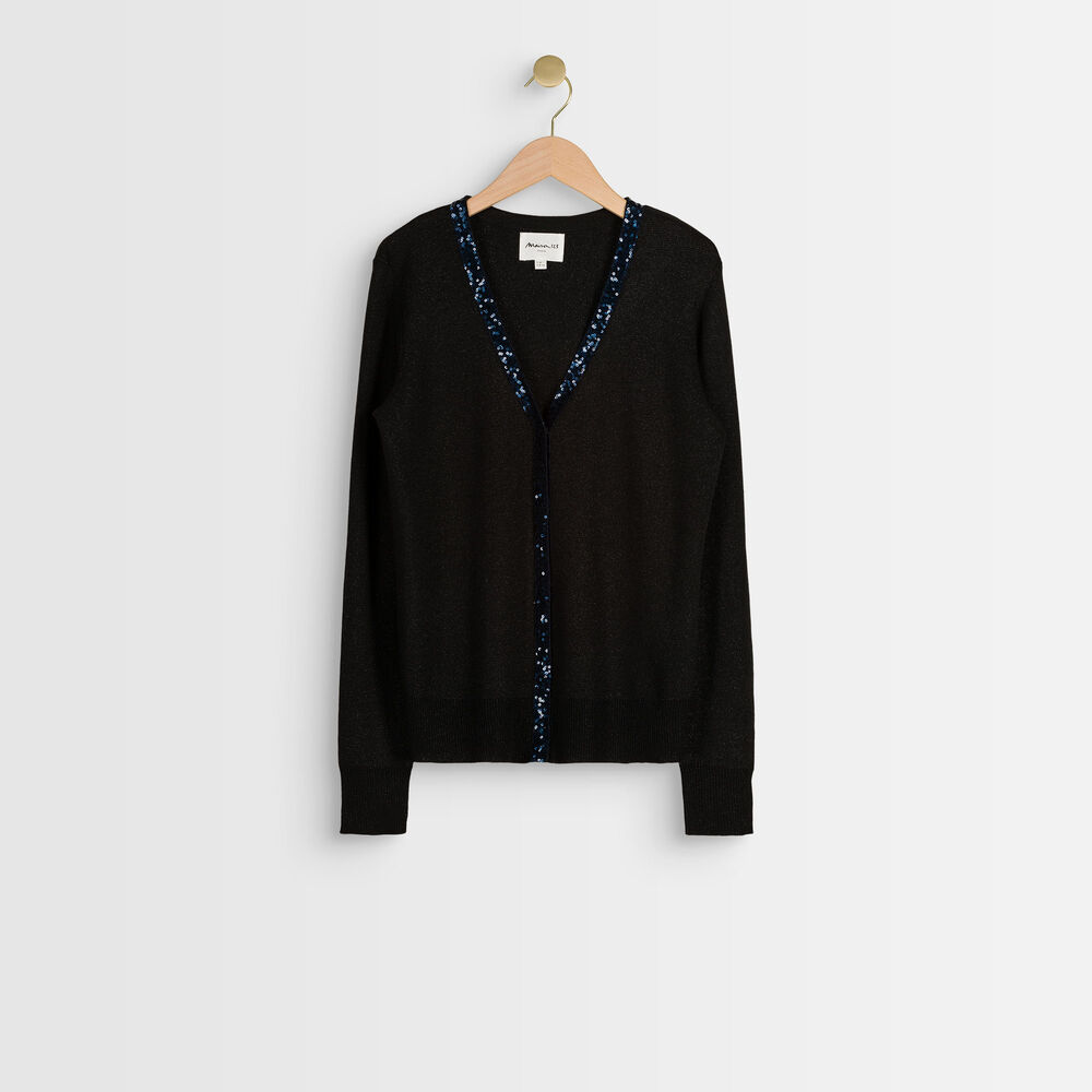 Gilet encolure paillettes randy noir.