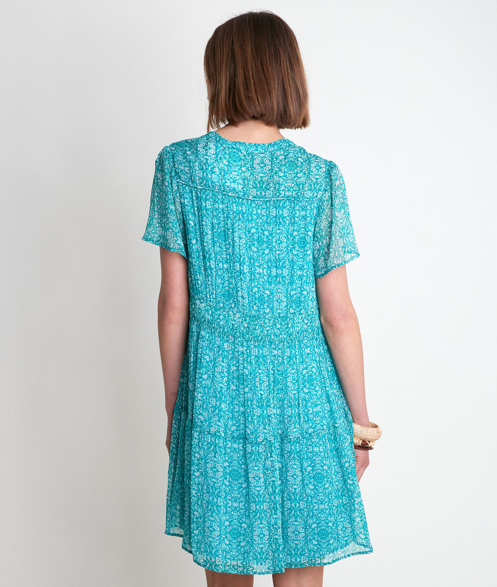 Robe imprimée turquoise lola turquoise.
