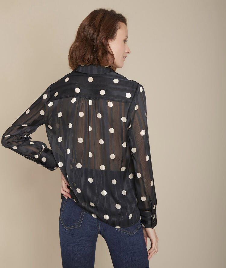 Blouse imprimé pois mateo noir.