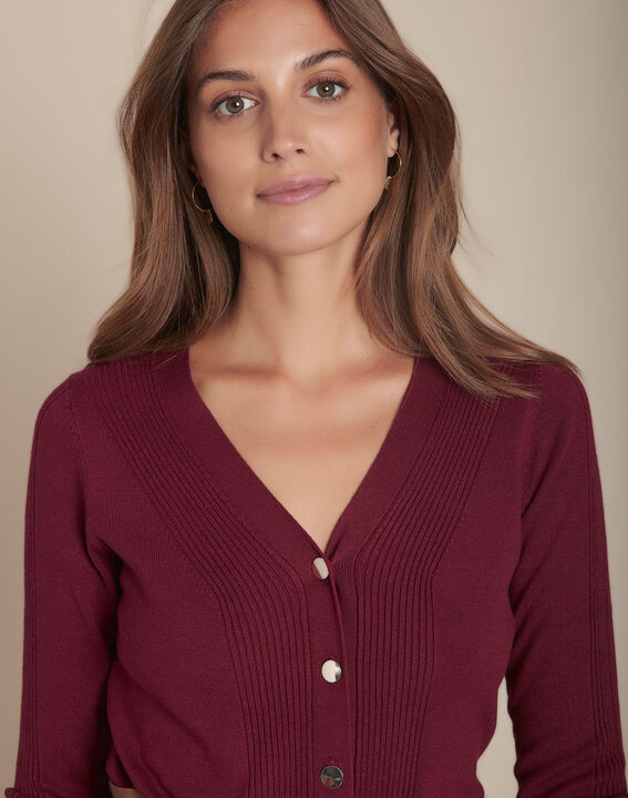 Pull merlot en jersey et côte Fabienne | 1-2-3 Pull merlot en jersey et côte Fabienne PhotoZ | 1-2-3
