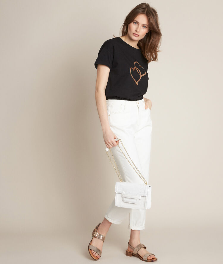Tee-shirt en coton biologique reinette noir.