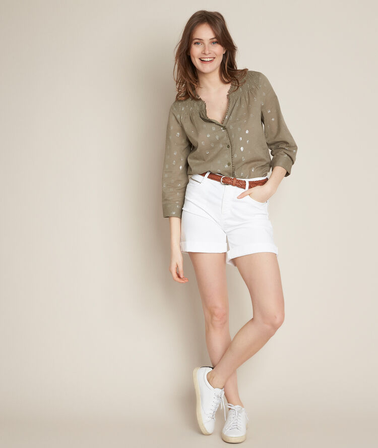Blouse verte lurex elma amande.