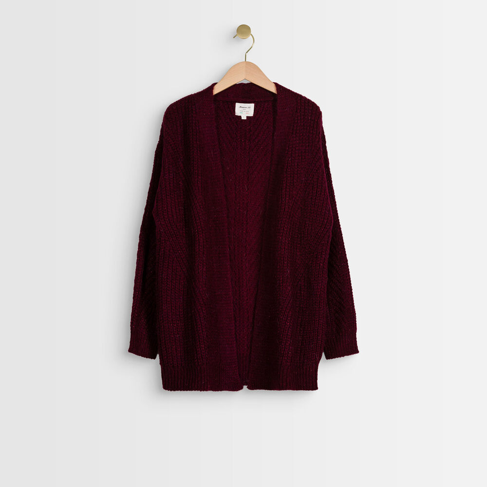 Weste aus gemischtem mohair granatrot rejane grenat.