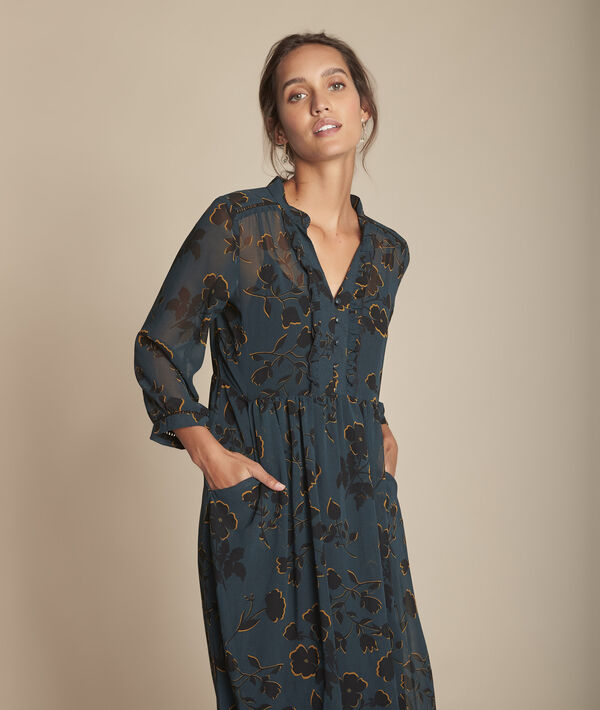Langes Zypressengrunes Kleid Mit Printmuster Ivanie Damen
