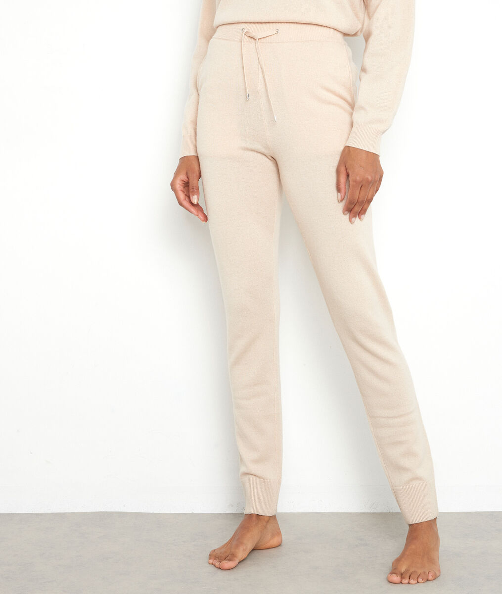 Beige tricot broek Tosca | 1-2-3 Beige tricot broek Tosca PhotoZ | 1-2-3