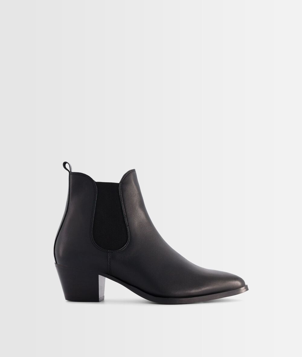 Bottines en cuir noires vera noir.