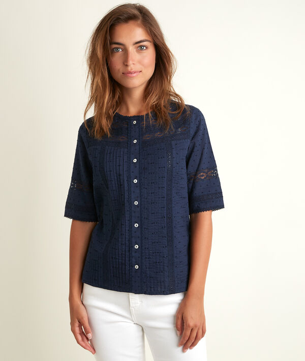 Blouse en dentelle bleue Edia | 1-2-3 Blouse en dentelle bleue Edia PhotoZ | 1-2-3