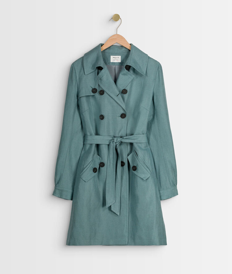 Trench en lin et coton sadao ardoise.