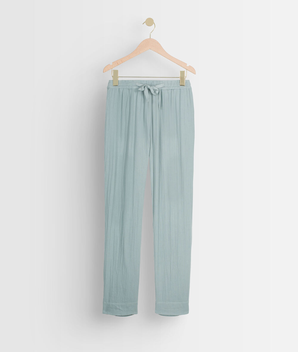 Pantalon en coton cigarette céladon frahim celadon.