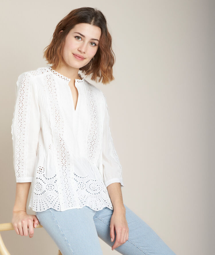 Blouse en dentelle elinda ecru.
