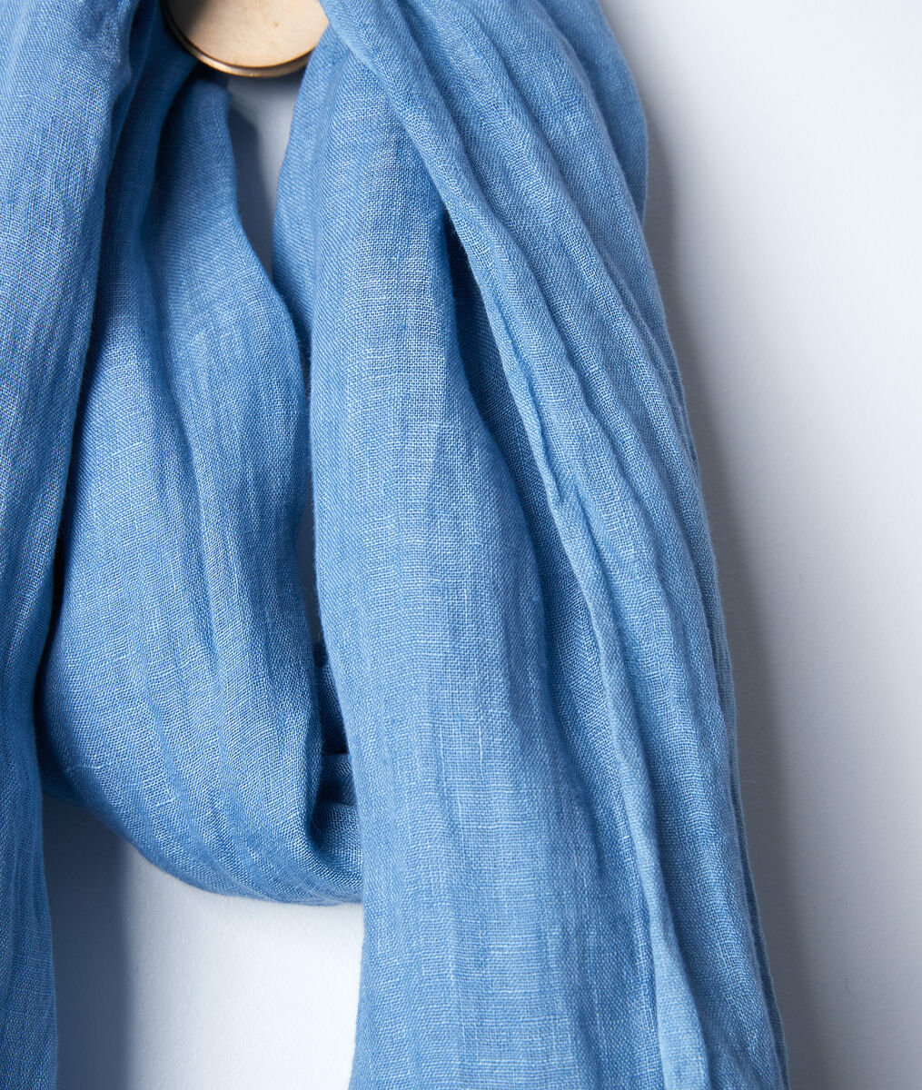 Foulard en lin biologique azur Billy | 1-2-3 Foulard en lin biologique azur Billy PhotoZ | 1-2-3
