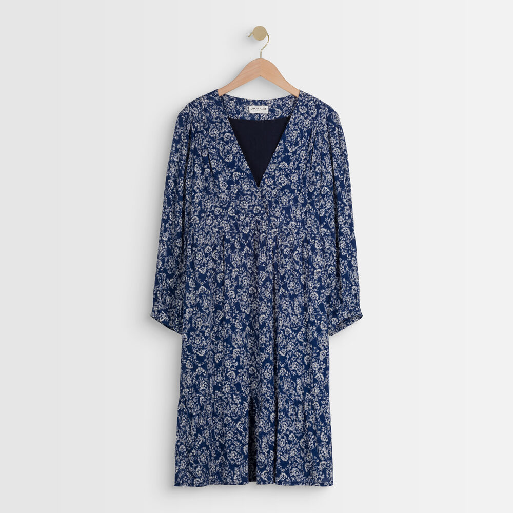Robe marine imprimé fleuri lou marine.
