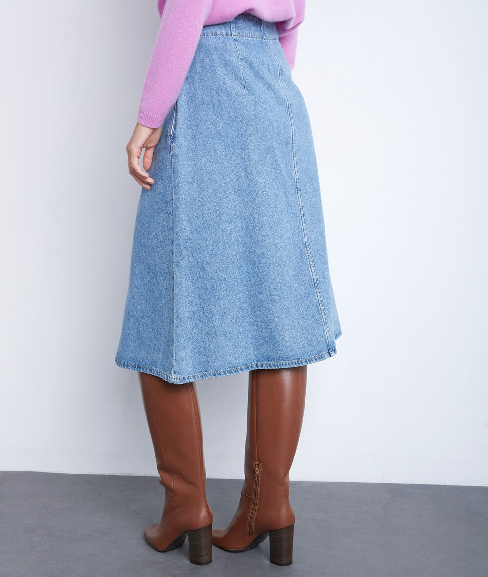 Jupe longue en denim pure bleached ely pure bleached.