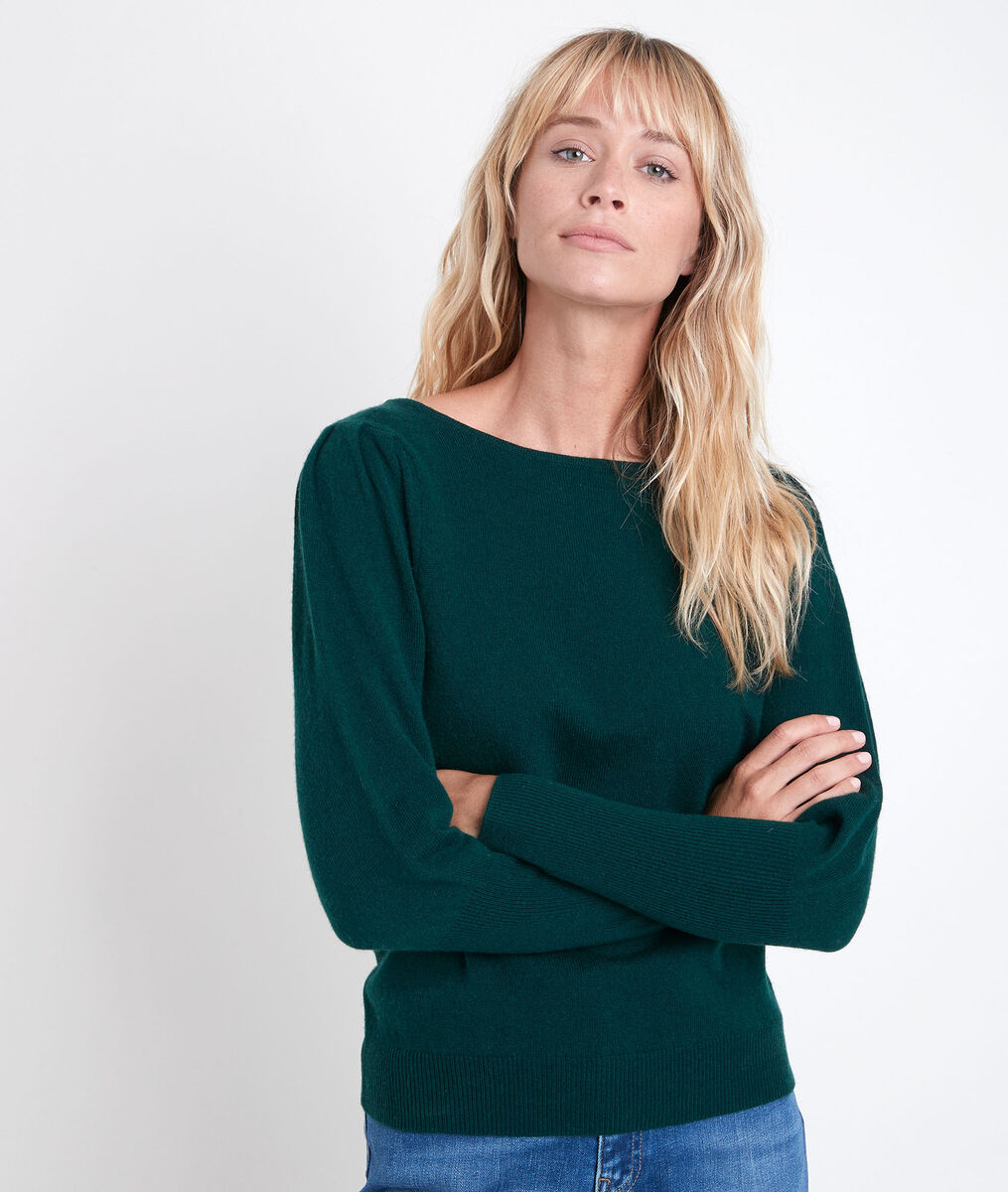 Pull en laine et cachemire émeraude Ribambelle | 1-2-3 Pull en laine et cachemire émeraude Ribambelle PhotoZ | 1-2-3