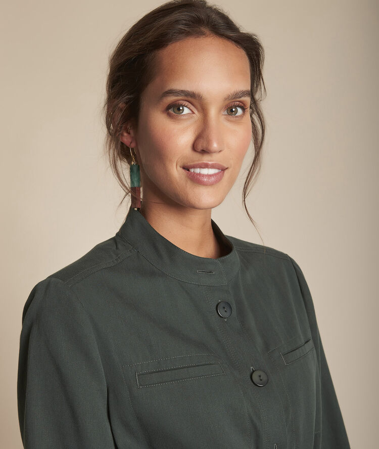 Veste vert foncé fluide boutonnée birgit vert anglais.