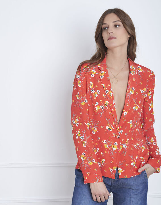 Veste rouge imprimé fleur Farley | 1-2-3 Veste rouge imprimé fleur Farley PhotoZ | 1-2-3