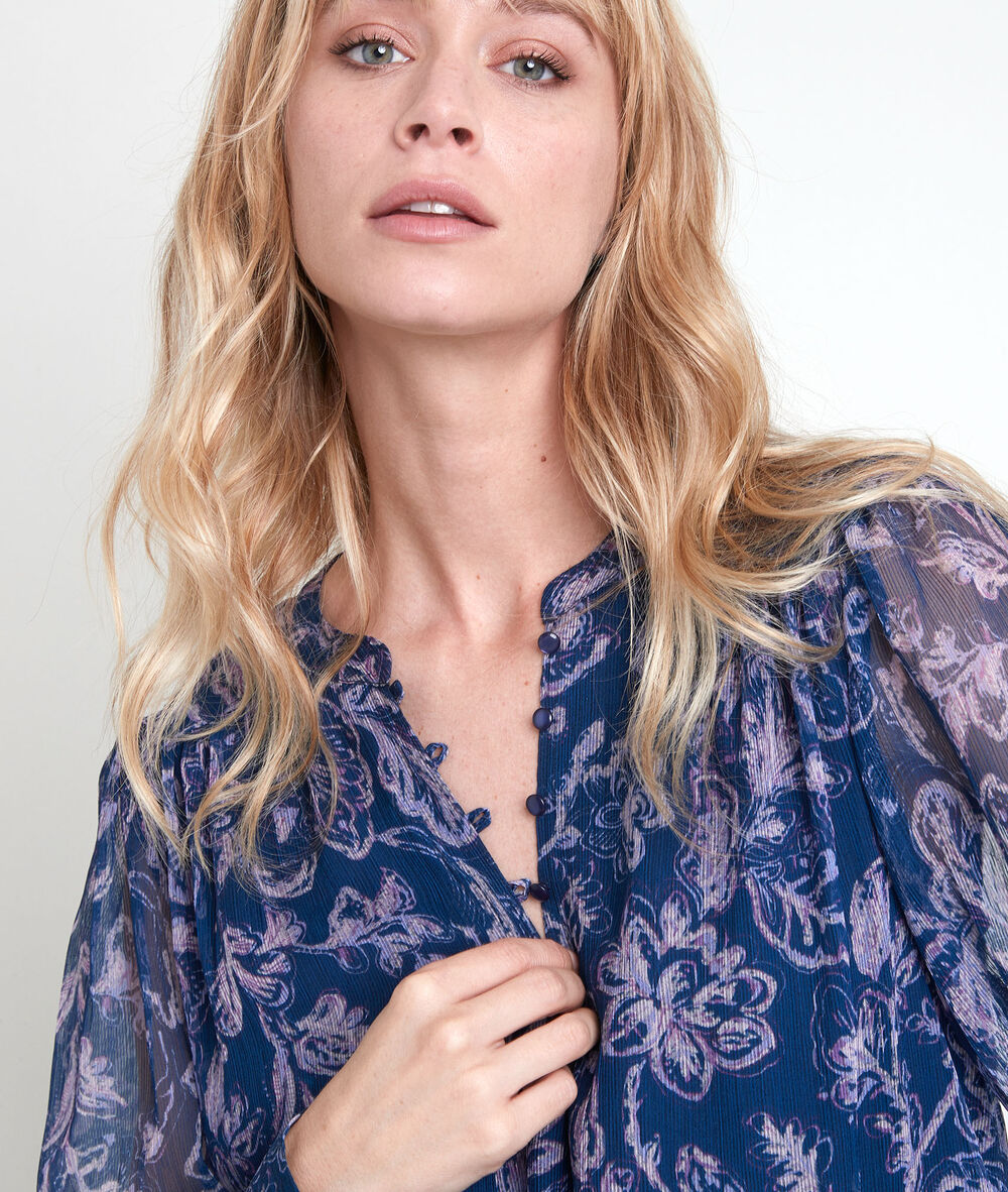 Blouse imprimé fleuri tunon encre.