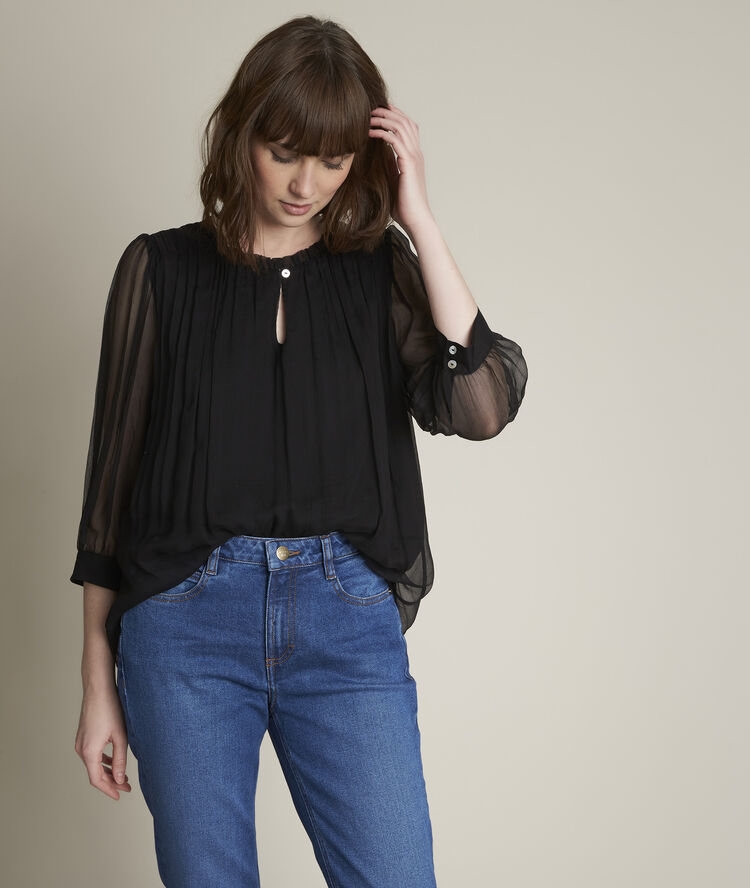 Blouse en soie emma louise noir.
