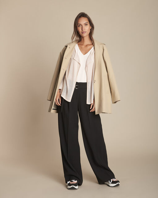 Gilet rose pâle en viscose métallisé noisette violine.